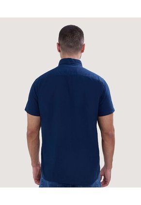 Camisa Para Hombre Manga Corta Con Bolsillo Color Azul  Marca Ostu #60010675