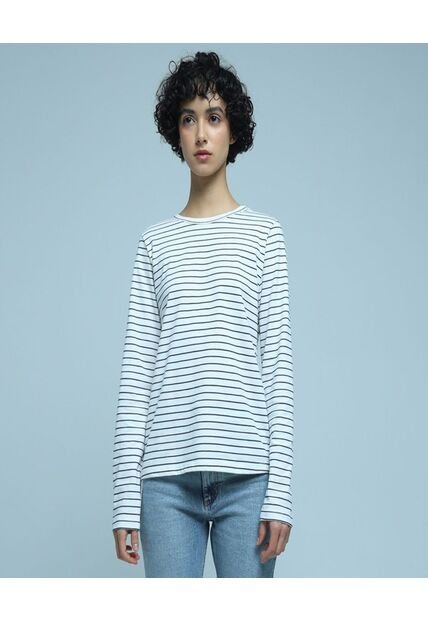 Camiseta Para Mujer Manga Larga Color Azul  Marca Ostu #40092023