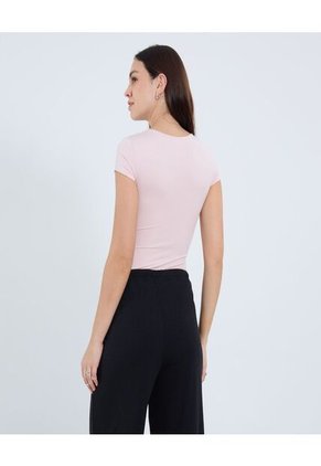 Body Para Mujer Manga Corta Color Rosa Marca Ostu #40200176