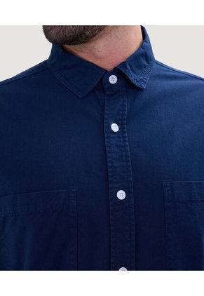 Camisa Para Hombre Manga Corta Con Bolsillo Color Azul  Marca Ostu #60010675