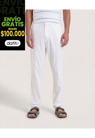 Pantalón  Para Hombre Moda Color Crema Marca Ostu #60070502 Ostu