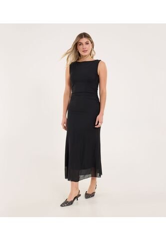 Vestido Para Mujer M/Sisa Medio Color Negro Marca Ostu #40170348 Ostu