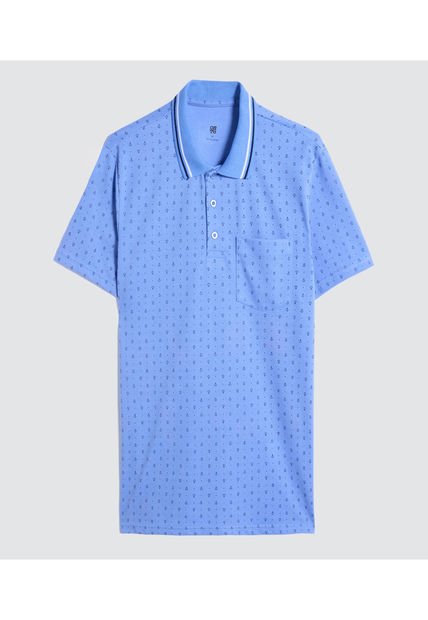 Polo Para Hombre Cuello Tejido Con Bolsillo Color Azul Claro Marca Ostu #60110633