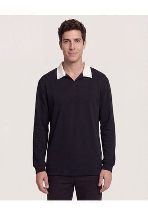 Buzo Para Hombre Cuello V Color Negro Marca Ostu #60060614