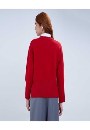 Saco Para Mujer Cuello Redondo Color Rojo Marca Ostu #40330088