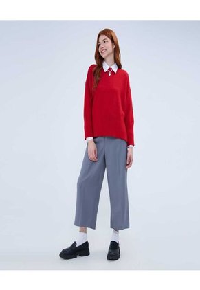 Saco Para Mujer Cuello Redondo Color Rojo Marca Ostu #40330088