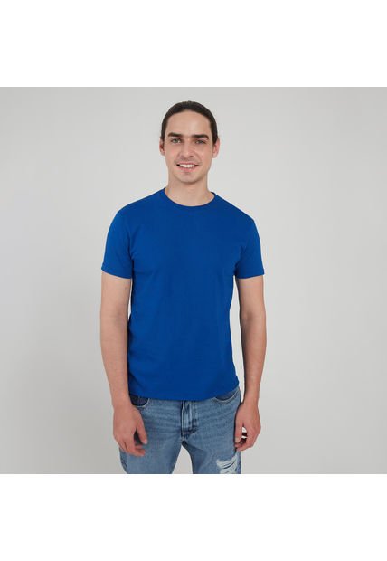 Camiseta Para Hombre Manga Corta Color Azul  Marca Ostu #60091040