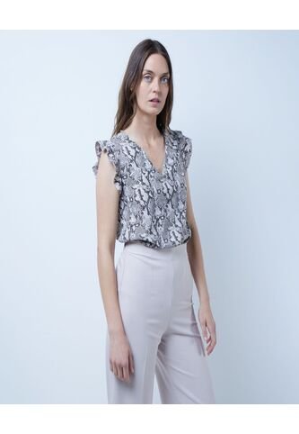 Blusa Para Mujer Manga Sisa Color Beige Marca Ostu #40120934 Ostu