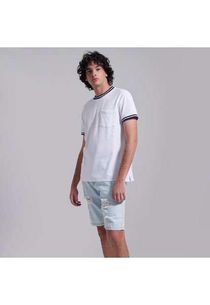 Camiseta Para Hombre Manga Corta Color Blanco Marca Ostu #60090902