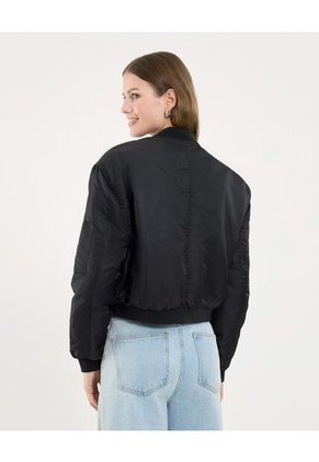 Chaqueta Para Mujer Bomber Color Negro Marca Ostu #40080217