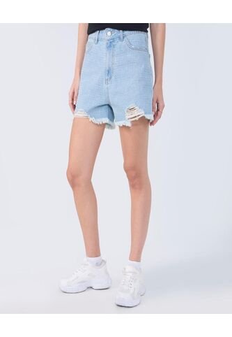 Short Para Mujer  Color Azul Medio Marca Ostu #40190306 Ostu