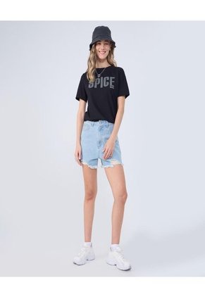 Short Para Mujer  Color Azul Medio Marca Ostu #40190306