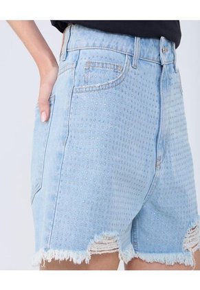 Short Para Mujer  Color Azul Medio Marca Ostu #40190306