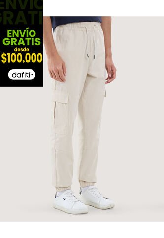 Pantalón Para Hombre Jogger Color Beige Marca Ostu #60070452 Ostu
