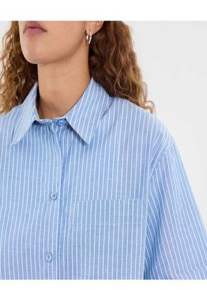 Camisa Para Mujer Manga Corta Color Azul Marca Ostu #40010288