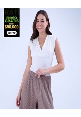 Body Para Mujer Manga Sisa Color Crema Marca Ostu #40200158 Ostu