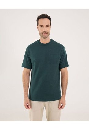 Camiseta Para Hombre Manga Corta Color Verde Oscuro Marca Ostu #60091410