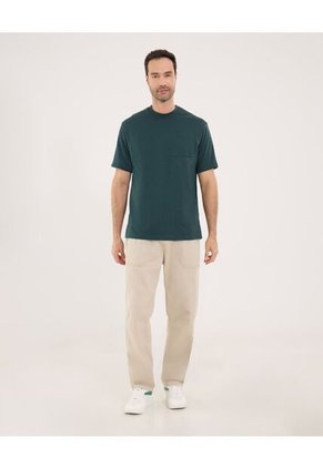 Camiseta Para Hombre Manga Corta Color Verde Oscuro Marca Ostu #60091410