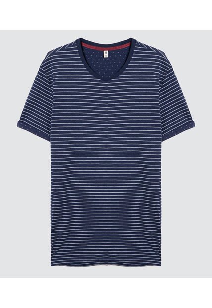 Camiseta Para Hombre Manga Corta Color Azul  Marca Ostu #60091263
