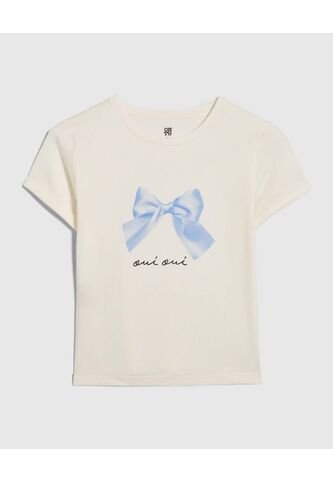 Camiseta Para Niña Manga Corta Color Crema Marca Ostu #90090247 Ostu