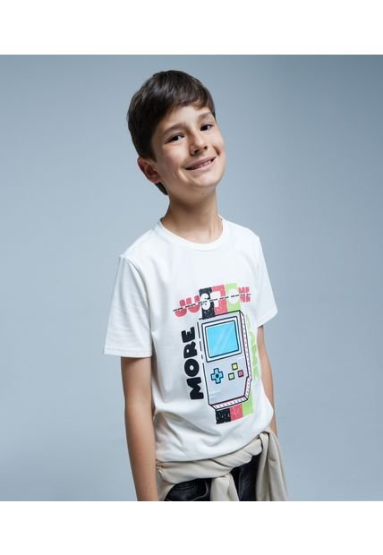 Camiseta Para Niño Manga Corta Color Blanco Marca Ostu #80090208