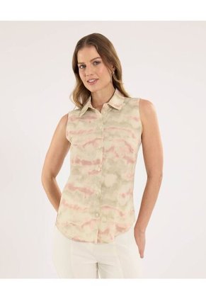 Camisa Para Mujer Manga Sisa Color Verde Marca Ostu #40010317