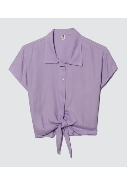 Camisa Para Niña Manga Corta Color Morado Marca Ostu #90010006