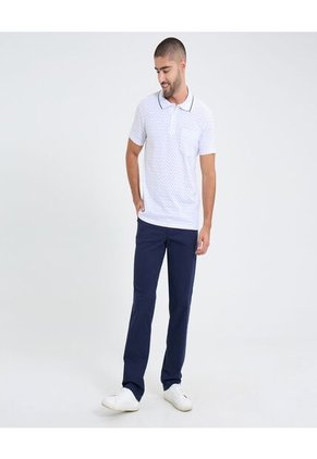 Polo Para Hombre Cuello Tejido Con Bolsillo Color Blanco Marca Ostu #60110745