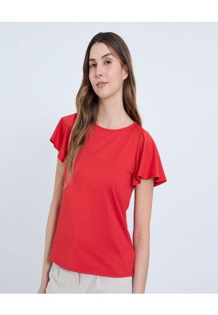 Camiseta Para Mujer Manga Corta Cuello Redondo Color Rojo Marca Ostu #40092419