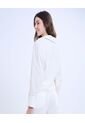 Camisa Para Mujer Manga Larga Color Marfil Marca Ostu #40010285 de Ostu