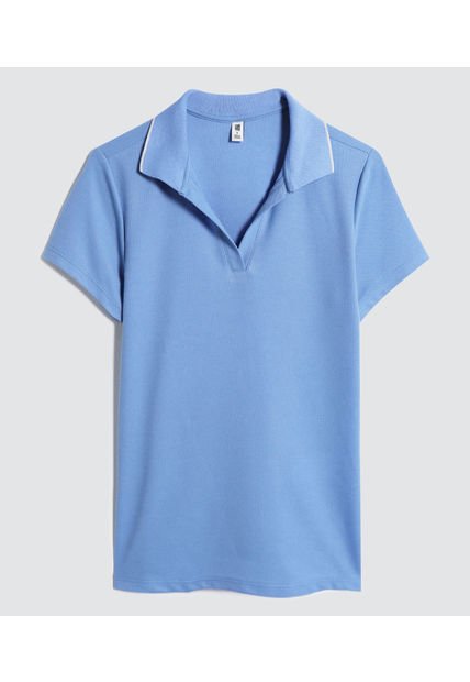 Polo Para Mujer Manga Corta Color Azul  Marca Ostu #40110151