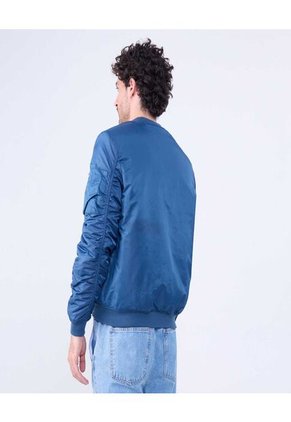 Chaqueta Para Hombre Bomber Color Azul  Marca Ostu #60080143