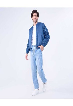 Chaqueta Para Hombre Bomber Color Azul  Marca Ostu #60080143