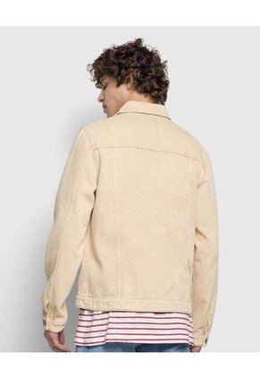 Chaqueta Para Hombre Trucker Color Beige Marca Ostu #60080126