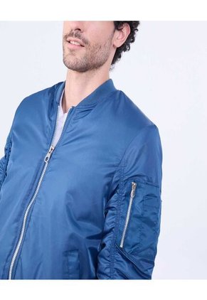 Chaqueta Para Hombre Bomber Color Azul  Marca Ostu #60080143