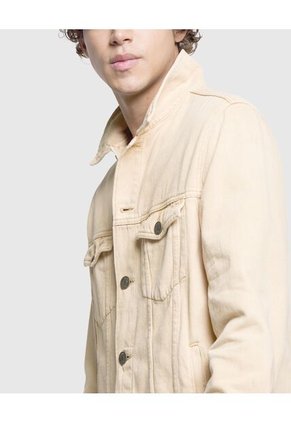 Chaqueta Para Hombre Trucker Color Beige Marca Ostu #60080126