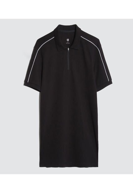 Polo Para Hombre Cuello Tejido Sin Bolsillo Color Negro Marca Ostu #60110654