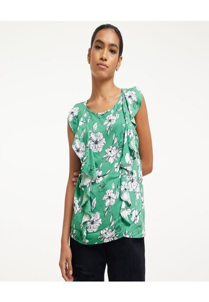 Blusa Para Mujer Manga Sisa Color Verde  Marca Ostu #40120726