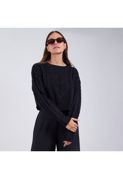 Saco Para Mujer Cuello Redondo Color Negro Marca Ostu #40330074
