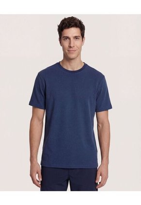 Camiseta Para Hombre Manga Corta Cuello Redondo Color Azul Marca Ostu #60091956