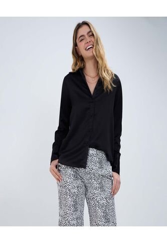 Camisa Para Mujer Manga Larga Color Negro Marca Ostu #40010177 Ostu