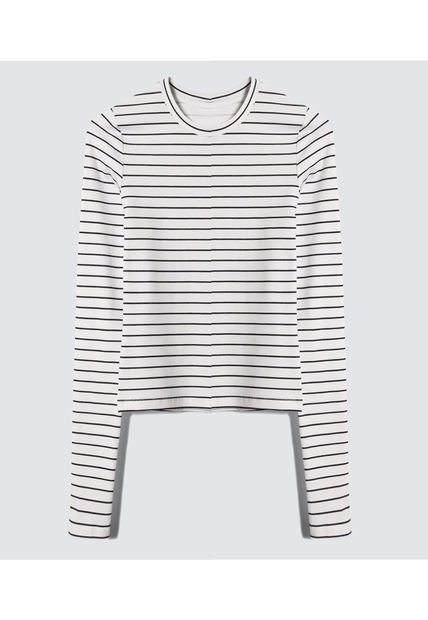 Camiseta Para Mujer Manga Larga Color Negro Marca Ostu #40092020