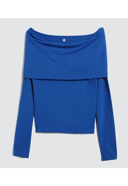 Camiseta Para Mujer Manga Larga Color Azul  Marca Ostu #40092212