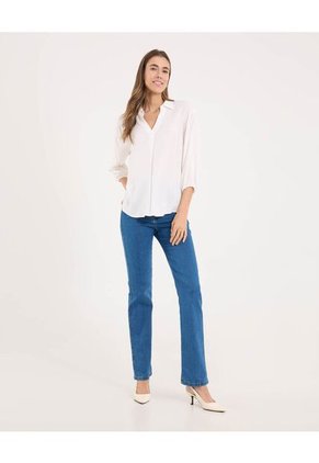 Jean Para Mujer Regular Color Azul Medio Marca Ostu #40160448