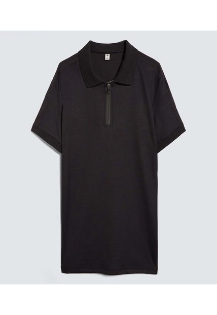 Polo Para Hombre Cuello Tejido Sin Bolsillo Color Negro Marca Ostu #60110701