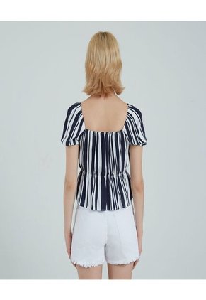 Blusa Para Mujer Manga Corta Color Azul  Marca Ostu #40120826