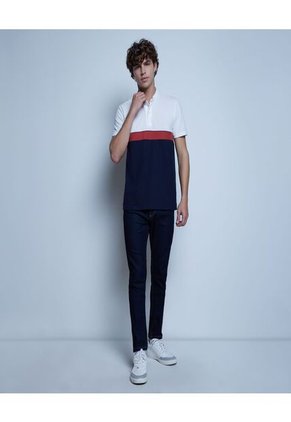 Polo Para Hombre Cuello Mao Sin Bolsillo Color Blanco Marca Ostu #60110594