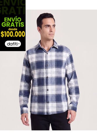 Camisa Leñadora  Para Hombre Azul Ostu Ostu