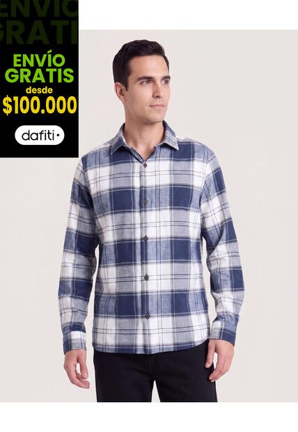 Camisa Leñadora  Para Hombre Azul Ostu