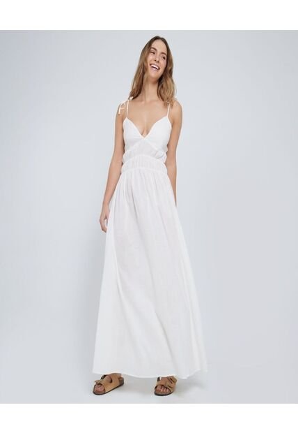 Vestido Para Mujer Manga Sisa Color Crudo Marca Ostu #40170260